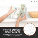 BINO | Plastic Organizer Bins, X-Small - 4 Pack | THE SOHO COLLECTION | Multi-Use Organizer Bins | Pantry & Freezer Bin | Plastic Storage Containers | Bin for Home & Kitchen Org