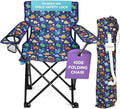 Emily Rose Kids Folding Chair | Beach Chair with Safety Lock- Camping Chair for Boyos Girls Toddler with Cup Holder & Carry Case- Tailgate, Travel, Lawn- for Indoor & Outdoor (Playful Dinosaurs)