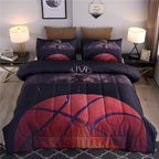 Btargot Basketball Comforter Sets Full for Boys Teens,3D Sports Basketball Bedding,Soft Microfiber Reversible Quilt with 3 Matching Pillow Shams