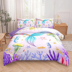 NINENINE Mermaid Tail Bedding Sets Mermaid Comforter Set,Full Size Bedding Sets for Girls,Princess Comforter Toddler Bedding Sets for Girls with 1 Comforter 2Pillowcases