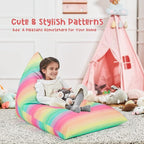 Nobildonna Stuffed Animal Storage Bean Bag for Kids (No Filler), Extra Large 250L Bean Bag Chair Cover Only, Washable Beanbag Without Filling Soft Premium Canvas Stuffable Bean Bag Cover (Stripes)