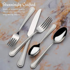 Mikasa, Virtuoso Frost Flatware Service for 12, 65 Piece Set, 18/10 Stainless Steel, Silverware Set with Serving Utensils