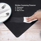 Silicone Mats for Kitchen Counter, Large Silicone Countertop Protector, Nonskid Heat Resistant Desk Saver Pad, Multipurpose Mat, Placemat (XL-28" x 20"x 0.06", Black)
