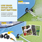 Foldable Pool for Dog and Kids 57" Washing Portable Plastic Tub for Large Dog, Non-Slip Collapsible Kiddie Swimming Wading Pool for Toddler Age 3-5 Outdoor Backyard