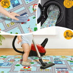 Kids Car Rug, 6x9 City Life Traffic Road Playmat for Toy Cars Trains, Non-Slip Race Track Carpet Educational Fun Area Rugs for Boy and Girl Bedroom Nursery