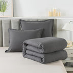 Dark Gray Comforter Set Twin, Solid Grey Down Alternative Bedding Comforter Set, Breathable Fluffy Microfiber Comforter Twin Size (68"x90") for All Seasons with Pillowcase…