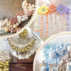 Sand White Quick Link Balloons, 60PCS Linking Balloon for Making Balloon Wall Arch Chains, Cream Beige Linked Balloons for Wedding Birthday Baby Shower Engagement Graduation Party Decorations (10inch)