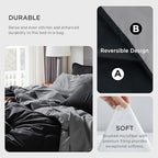 Bedsure Black California King 7 Pieces Reversible Bed Set Bed in a Bag with Comforters, Sheets, Pillowcases & Shams, Bedding Sets