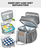 HSHRISH Expandable Large Tactical Lunch Box for Adults, Durable Insulated Lunch Bag with Lots of Storage Space, Cooler Bag for Men Women Work Outdoor Picnic Trip, 16 L, Black