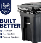 Plasticplace 64-65 Gallon Trash Can Liners for Toter │ 3.0 Mil │ Black Heavy Duty Garbage Bags │ 50” x 60” (25 Count),W65LDBTL3