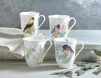 Lenox Coffee Mug Set, Butterfly Meadow Flutter 4-Piece Mugs, Service For 4, 12 Ounce Mug, Chip Resistant White Porcelain, Microwave And Dishwasher Safe, Ceramic Mugs, Coffee Cups (Assorted, 4 Piece)