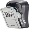 Puroma Key Lock Box Combo Wall-Mounted Storage Safe Lockbox Home Office | Outside, Portable, Wall Mount, Resettable, Combination, Weatherproof, High-capacity, Hold 5 Keys, Contractor Guest Realtor