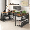 NicBex Laik-DW-00008-DX Desks, 82" W x 43" D x 35" H, Brown