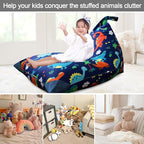 Jorbest Stuffed Animal Storage Bean Bag Chair for Kids Adults, Stuffed Animal Bean Bag Storage, Dinosaur Bean Bag Stuffed Animal Storage, Dinosaur Kids Bean Bag Chair Cover - Cover ONLY (200L/52 Gal)