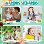 Thermo for Hot Food Kids - 15.2oz with Folding Spoon and Silicone handle | Leak Proof Insulated Food Jar, Soup Thermo, Wide Mouth Insulated Lunch Containers, Dishwasher Safety