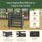 Vego Garden 32" Tall Modular Compost Bin 90" x 30" x 32"