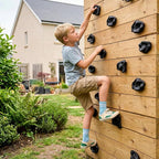 ZENFUN 18 Pc Rock Climbing Holds, Indoor & Outdoor Rocks Wall Climbing Kit, Black Rock Climb Holds Playground Play Set, Multi-Shape Climbing Rock Wall Grips with Mounting Hardware