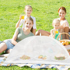 Extra Large Food Cover, 3 Jumbo (40"X23.7"), White Mesh Plate Serving Tents, Pop-Up Umbrella Screen Tents, Patio Net for Outdoor Camping, Picnics, Parties, BBQ, Collapsible and Reusable