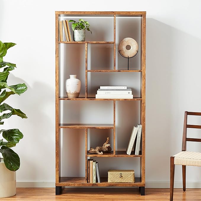 Coaster Home Furnishings Delwin 10-Shelf Bookcase Antique Nutmeg