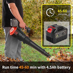2024 Strong Power Leaf Blower Cordless, 500CFM 120MPH Leaf Blower with Battery and Charger, 20V 4.5Ah Battery Powered with Flat and Round Nozzles, for Lawn Care Yard Porch Driveway Patio Clean Snow