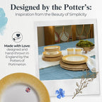 Portmeirion Potter's Mist Dinner Plate (Set of 4) - 10.5" Earthenware Plates with Classic Mist Rim - Microwave, Dishwasher, Freezer, Oven Safe - Ideal Modern Dinnerware Set (Yellow Mist)