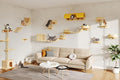 Cat Wall Furniture, 26 in 1 Cat Shelves w/Cat Tree, Tunnel, Beige | Wall Mounted Cats Furniture Set w/Plush Fabric, Cat Climbing Systems for 16 Inch Drywall, with Scratching Posts, Bridge, Moon