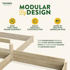 Greenes Fence Original Pine Raised Garden Bed, Diagonal Shape, 6' x 6' x 10.5" - Made in USA with American Pine