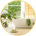 Fabuday Circle Gold Mirror for Wall 32 Inch - Large Bathroom Round Mirror with Matte Metal Frame, Entryway, Living Room, Hallyway, Bedroom Big Circular Mirrors