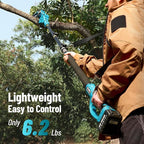 SEESII 2-in-1 Pole Saws for Tree Trimming: Electric Mini Chainsaw 6 Inch Cordless, 2 x 4000mAh Batteries Tree Pruner, Brushless Chain Saw with Extension Pole for Limb Branch Cutter,16Ft Reach