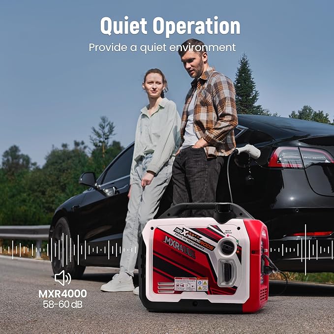 maXpeedingrods 4000 Watt Portable Inverter Generator Gas Powered, Bluetooth® App Remote Data Monitor,with CARB Compliant, Compact and Lightweight for Home Backup, Outdoor Camping, RV