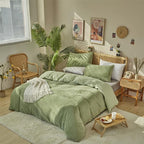 Sage Velvet Comforter Sets Solid Sage Green Flannel Bedding Set King Women 3 Pieces Sage Green Velvet Blanket Winter Bedding Set Men Sage Green Flannel Bed Comforter Set King Bedding Set