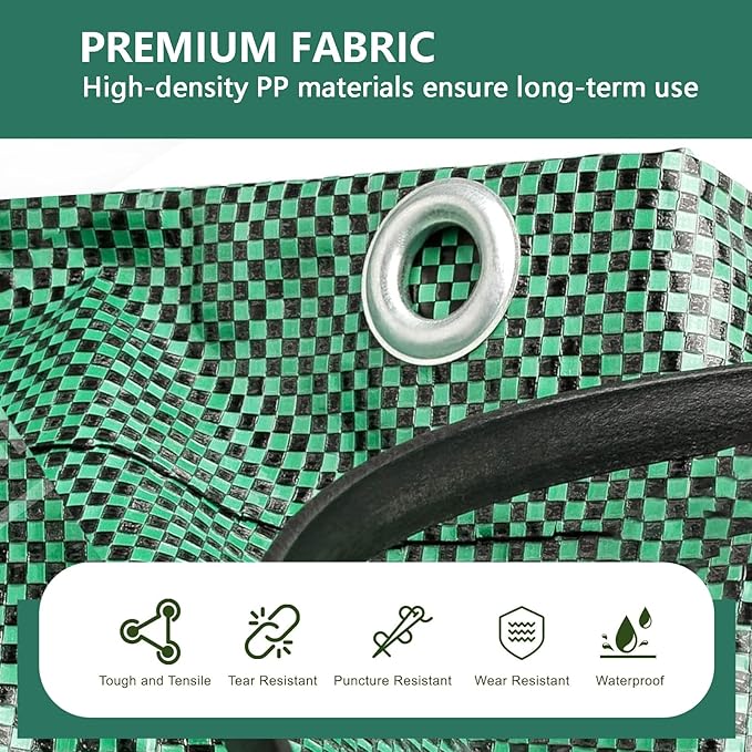 Reusable Yard Waste Bags – 3 Pack (2 x 272 Gallons + 1 x 16 Gallons), Heavy Duty Garden Leaf Bags with Reinforced Handles and Gardening Gloves for Lawn Cleanup, Debris, and Recycling