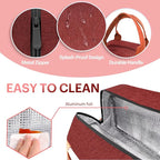 Lunch Bag for Women & Men Adult Insulated Lunch Box, Small Leakproof Cooler Food Lunch Containers Reusable High Capacity Lunch Tote Bags for Work, Travel, Outdoor - Wine Red