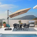 PURPLE LEAF 9 Feet Patio Umbrella Outdoor Cantilever Square Umbrella Aluminum Offset Umbrella with 360-degree Rotation for Garden Deck Pool Patio Taupe
