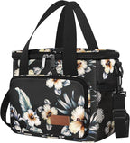 Lunch Bags for Women/Men, Insulated Lunch Bag for Work Office Picnic - Lunch Cooler Bag Leakproof Lunch Box with Adjustable Shoulder Strap - Hibiscus