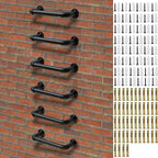 Wall Mounted Ladder, 1 Rung Steel Step - 6 Pack for Emergency Escape & Loft Access | 700LB Capacity, All-Weather Black Finish, with Expansion Bolts for Indoor/Outdoor