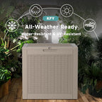 30 Gallon Waterproof Resin Deck Box, UV Resistant Outdoor Storage for Garden, Patio, Porch, Delivery, Grey