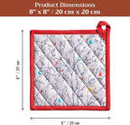 Maison d' Hermine Pot Holders 100% Cotton Potholders (8" x 8", Pack of 2) | Heat Resistant Hot Pads with Loop BBQ Cooking Baking Hotel Kitchen Handling Hot Pans Thanksgiving Christmas - Fairy Christmas