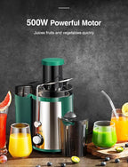 Juicer Machine 800W Centrifugal Juicer with Wide Mouth Feed Chute | For Fruits And Vegetables, Stainless Steel, BPA-Free Parts, Easy To Clean, Green, Fast Juice Extraction