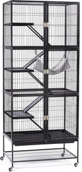 Prevue Pet Products Ferret Stack Six Story Ferret Home - Portable Stand, Escape Proof Lock, Includes Hammock & Ramps, Expandable Six Story Cage Stacking System with Wheels - Black
