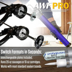 AWF PRO Sausage Caulking Gun 20 oz, 12:1 Thrust Ratio, Pack of 12 | 20 oz Foil Pack and 10 oz Cartridge Convertible, Aluminum Barrel, Includes 3 Tips