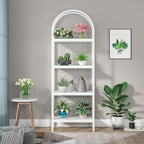 Tribesigns 4-Tier Open Bookshelf, 70.8" Industrial Wood Bookcase Storage Shelves with Metal Frame, Freestanding Display Rack Tall Shelving Unit for Office, Bedroom, Living Room (White, 1PC)