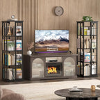 Aheaplus Rotating Bookshelf, Corner Bookshelf, 360 Display Wood Spinning Bookshelf, Floor Standing Bookcase Narrow Shelf Revolving Organizer Storage Rack for Small Space, Bedroom, Study Room, Black