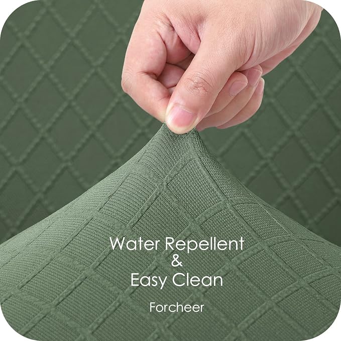 FORCHEER Chair Covers for Dining Chairs Set of 4,Jacquard Green Stretch Dining Room Chair Cover Kitchen Parsons Chair Slipcovers (Pack of 4, Jacquard Green)