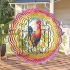 Wind Spinners Outdoor Chicken Decorations - Birthday Gifts for Women Mom Grandma, Rooster Deocr Hanging Wind Spinner 12 inch 3D Wind Sculptures for Garden Decor for Outside, Patio, Yard, Outdoor