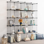 TUMUCUTE Wire Cube Storage Organizer, Metal Storage Shelves Bookshelf, Stackable Modular Closet Organizer for Bedroom Living Room, Office,Storage Shelves (20 Cubes, Iron)
