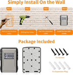 UPGRADE Extra Large Capacity Key Lock Box, Weatherproof Wall Mount Key Box for Car Keys, Fob, House Keys, Key Safe Security Storage Lock Box for Indoor, Outdoor, Garage, Garden, Store (1, Grey)