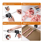 MogaMax Large Capacity Jerky Gun Kit Stainless Steel Shooter & Cannon, Beef & Deer Meat Maker with 6 Nozzles, 7 Cleaning Brushes & Meat Pusher Sausage Maker for Home, BBQ & Gifts for Men & Women