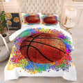 Tailor Shop Twin Size Comforter Set,Basketball Bedding Set for Boys Kids Teens,Sports Kids Basketball Comforter Sets with 1 Pillowcases