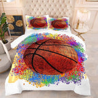 Tailor Shop Twin Size Comforter Set,Basketball Bedding Set for Boys Kids Teens,Sports Kids Basketball Comforter Sets with 1 Pillowcases